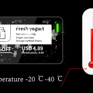 Etichetta per scaffale digitale multilingue per congelatore da 2,13 pollici impermeabile